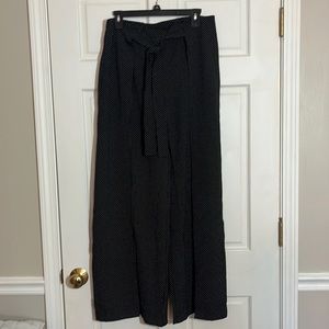 New polyester wide leg polka dot dress pant | Size junior XL | half wrap pant